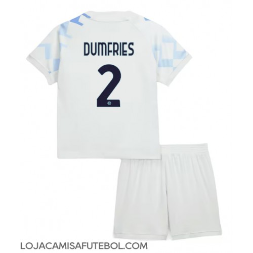 Camisa de Futebol Inter Milan Denzel Dumfries #2 Equipamento Secundário Infantil 2025-26 Manga Curta (+ Calças curtas)